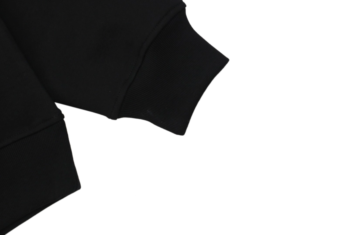 Mxxcler Ghost Patch Crewneck Sweatshirt Black Cuff