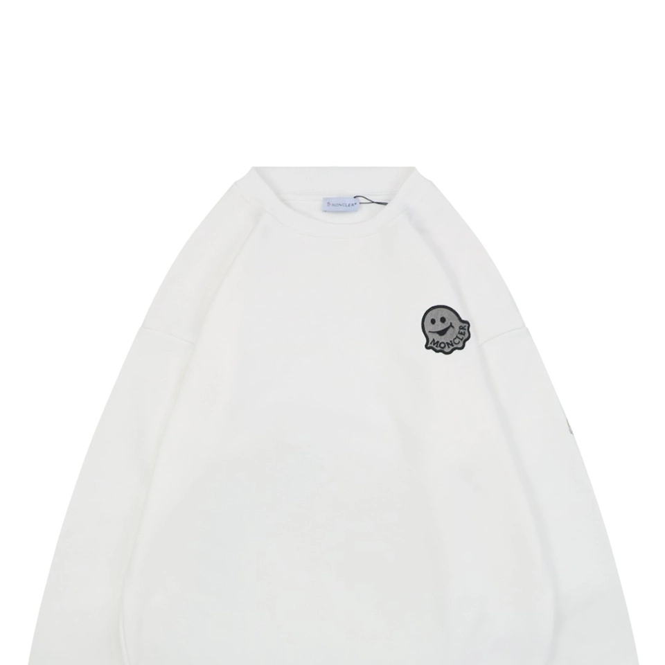 Mxxcler Ghost Patch Crewneck Sweatshirt White