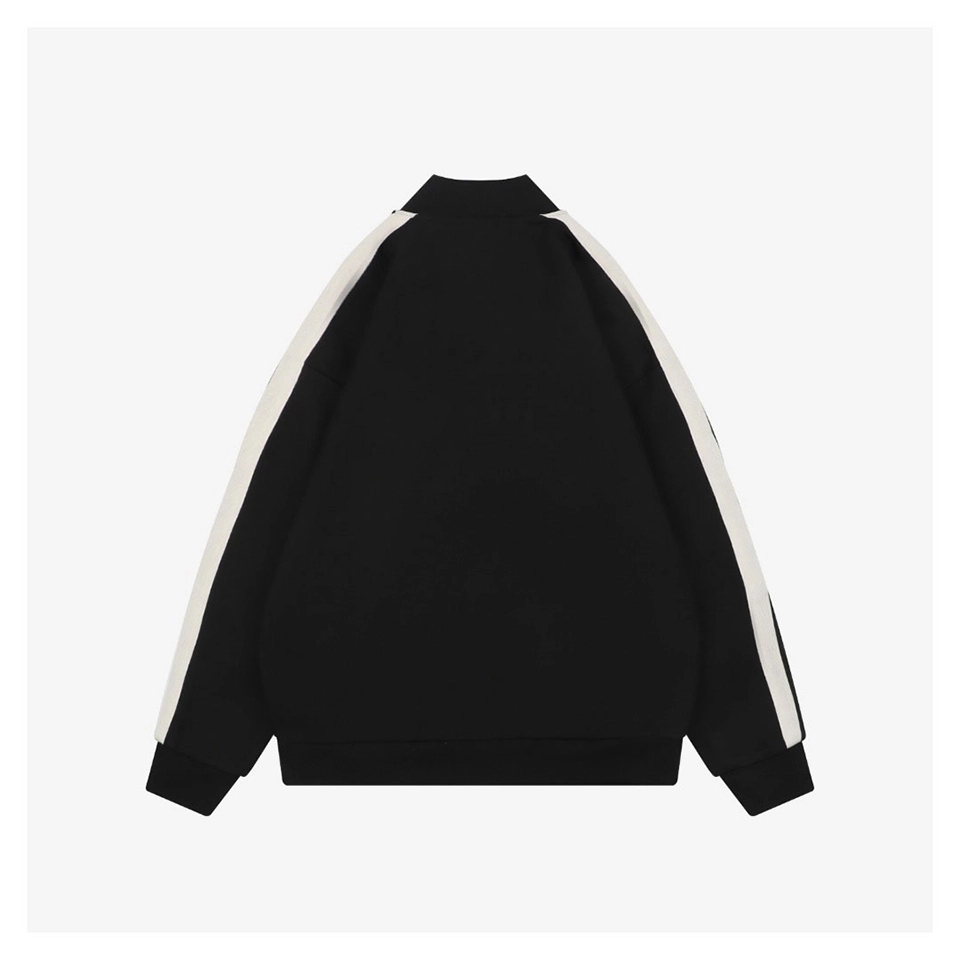 Mxxcler Side Stripe Logo Zip-Up Jacket Black Back view