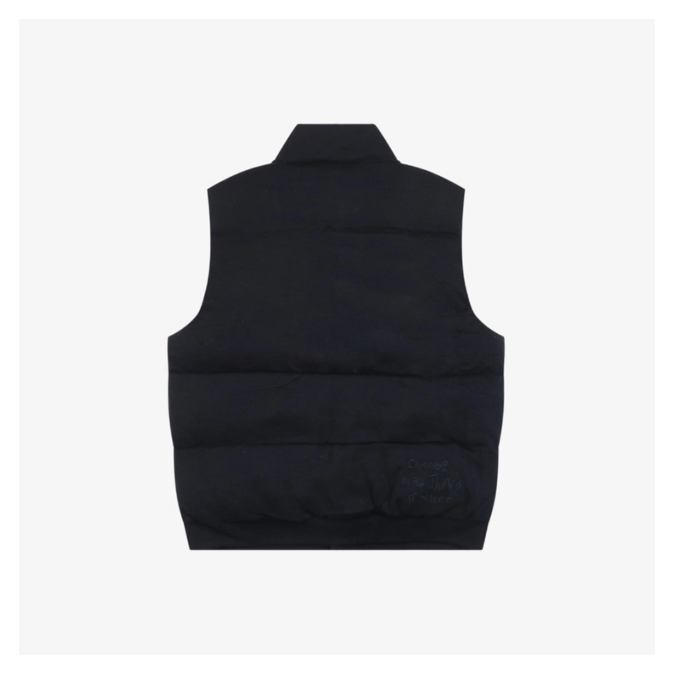 Mxxcler x Fragment Hiroshi Fujiwara Knit Down Vest #2528 Black Back view
