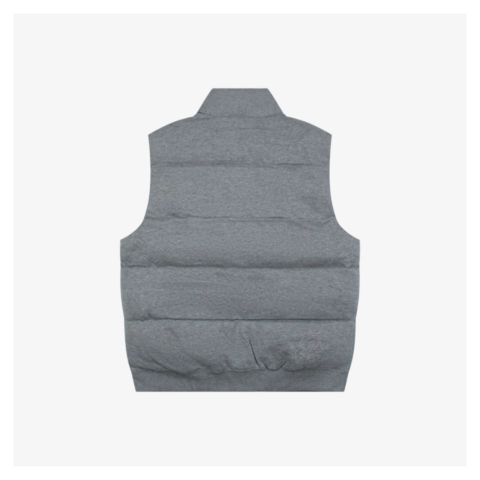 Mxxcler x Fragment Hiroshi Fujiwara Knit Down Vest #2528 Grey Back view