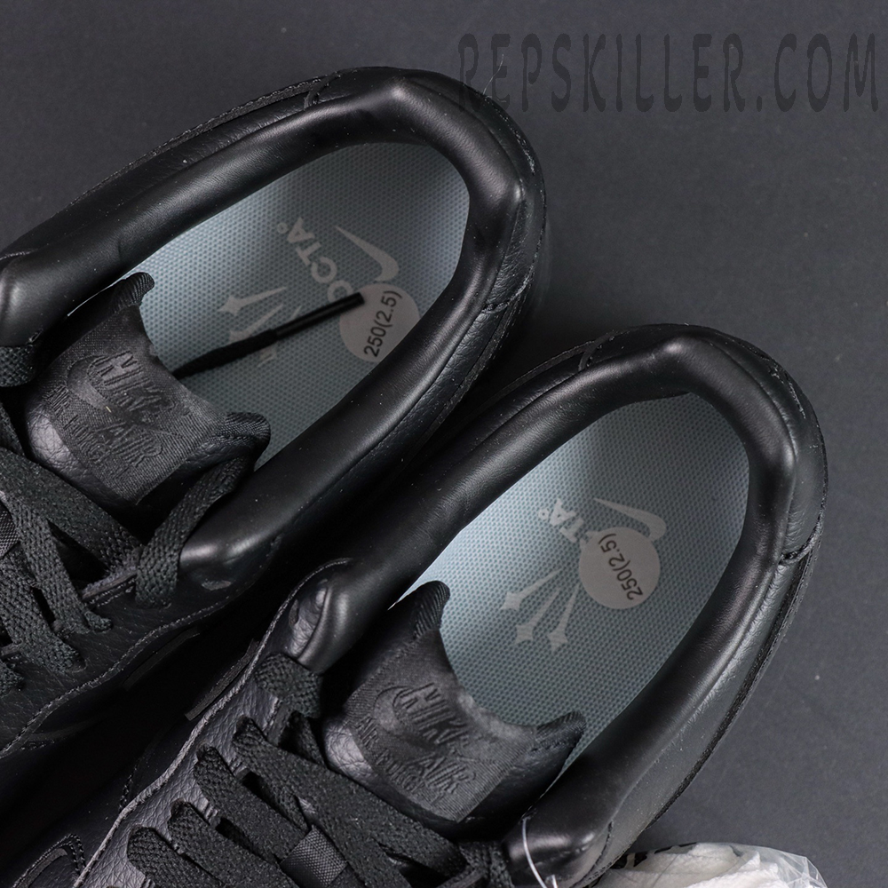 Top view of NOCTA x Air Force 1 “Certified Lover Boy” showing blue insoles with NOCTA branding.