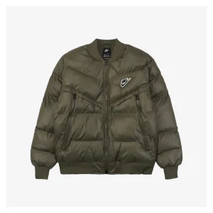 Nike Silicone Swoosh Puffer Jacket Green Front view