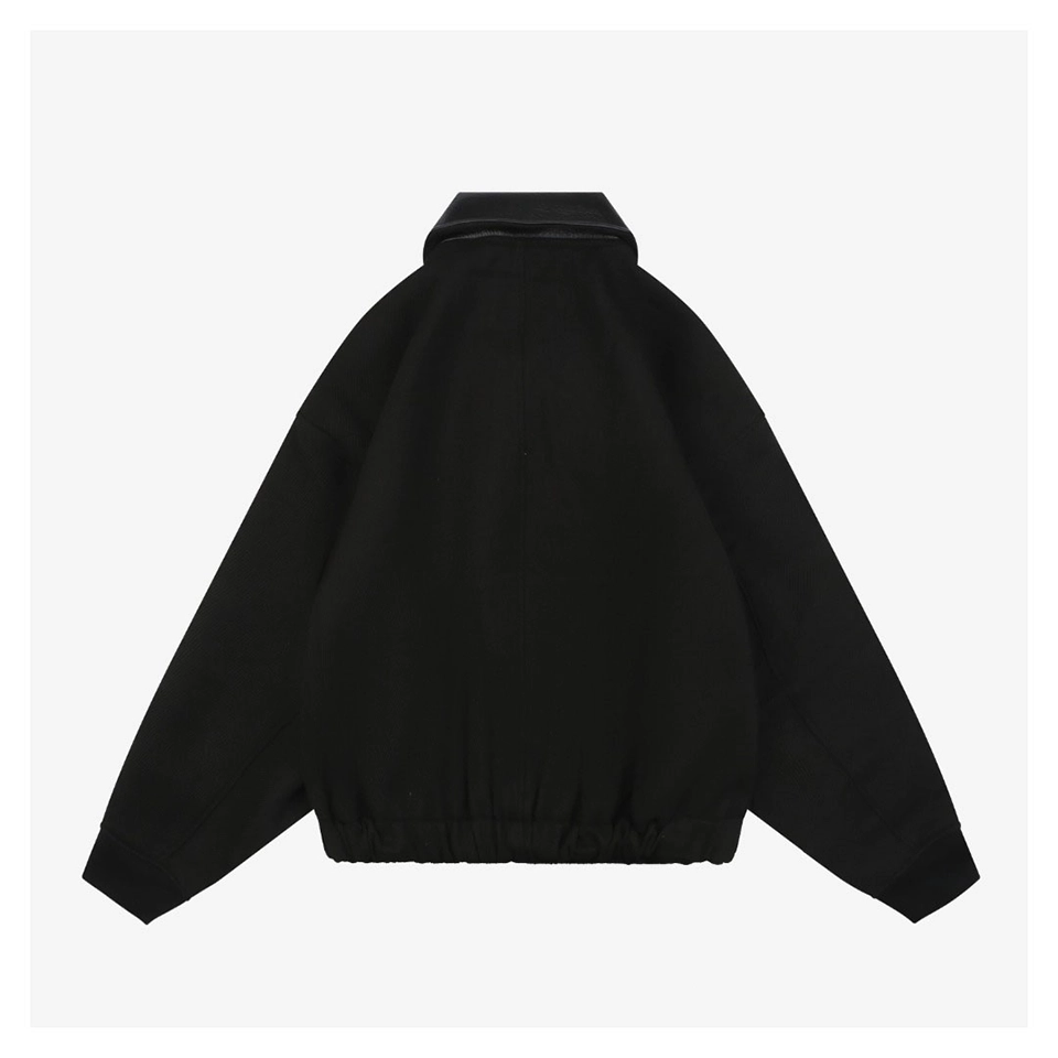 Nike Wool Blend Leather-Collar Jacket Back view