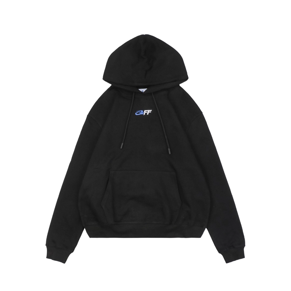 Off-White Blue Arrow Earth Graphic Hoodie Front view