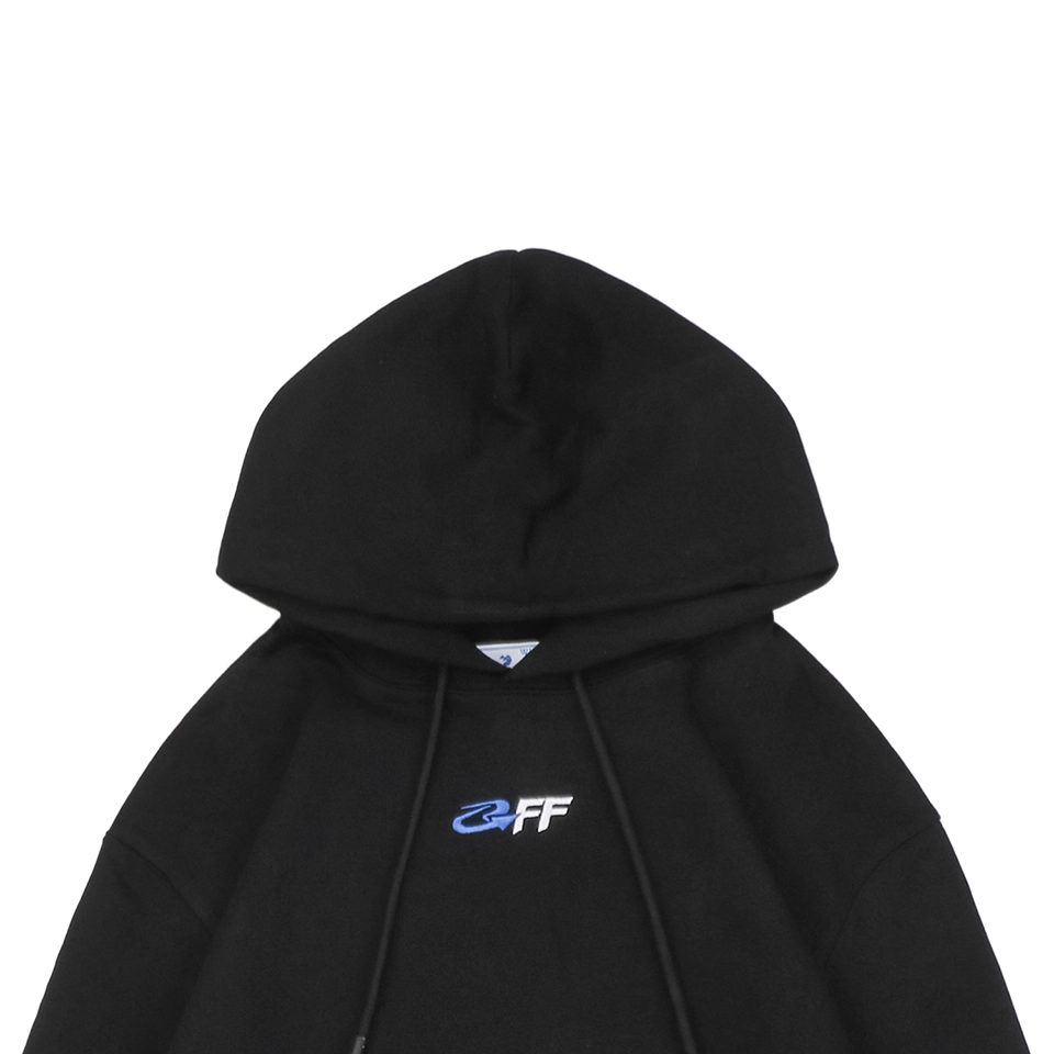 Off-White Blue Arrow Earth Graphic Hoodie