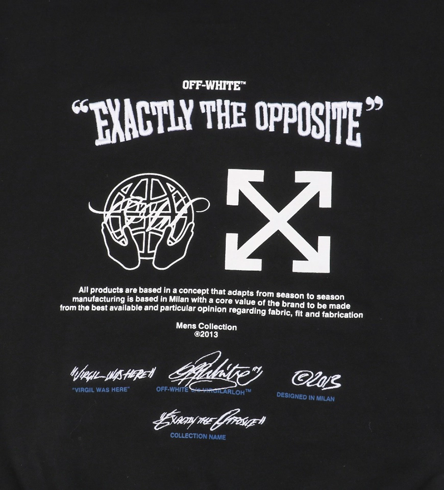 Off-White Blue Arrow Earth Graphic Hoodie Back print