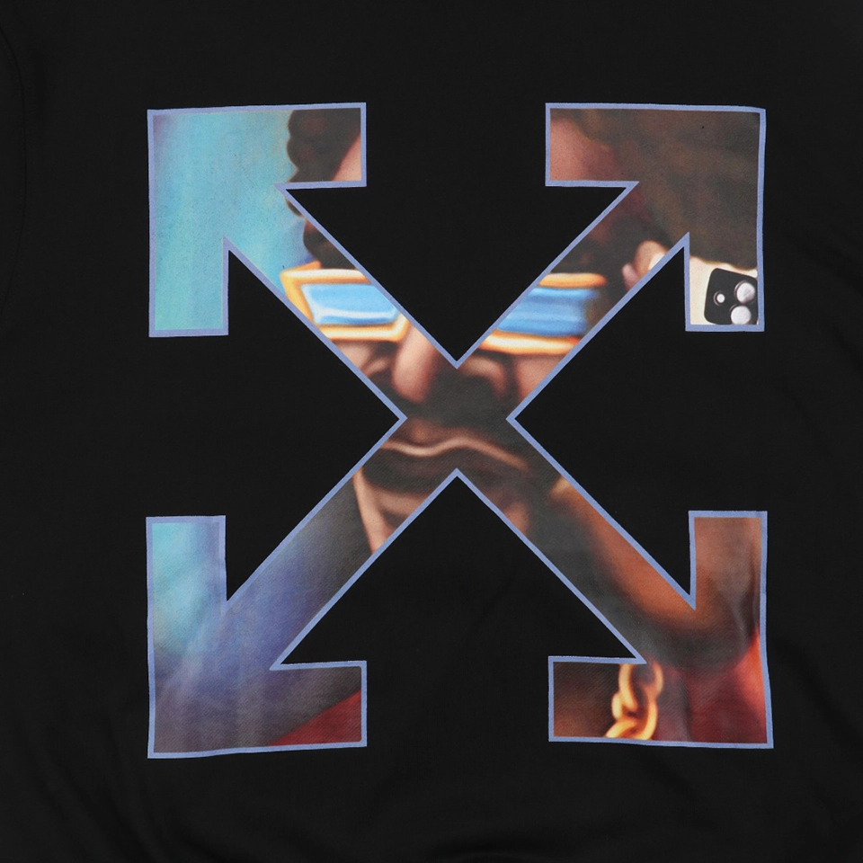 Off-White Portrait Overlay Arrows Print Hoodie Back Pirnt