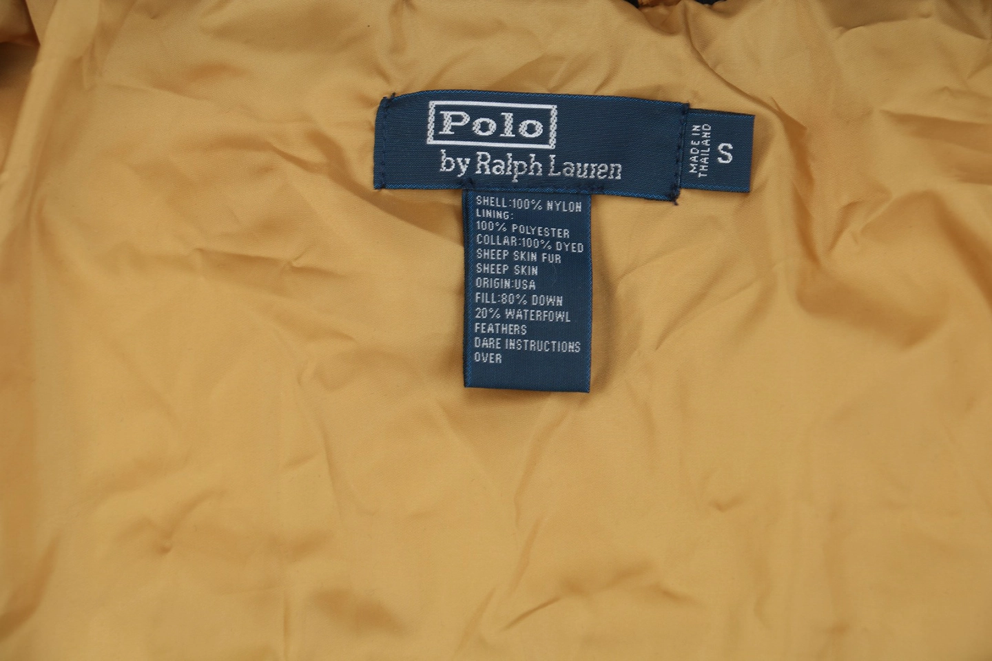 Ralph Lauren Vintage Pony Down Jacket Brand label