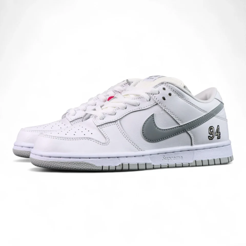 Sup x Dunk Low SB 'White Metallic Silver'