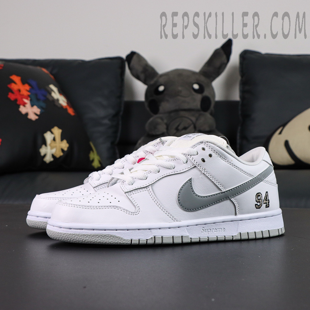Sup x Dunk Low SB 'White Metallic Silver'9