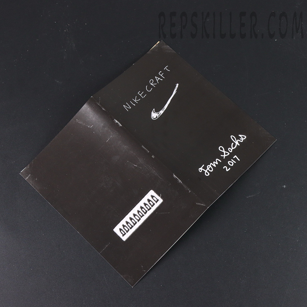 NikeCraft Mars Yard 2.0 booklet cover with Tom Sachs signature