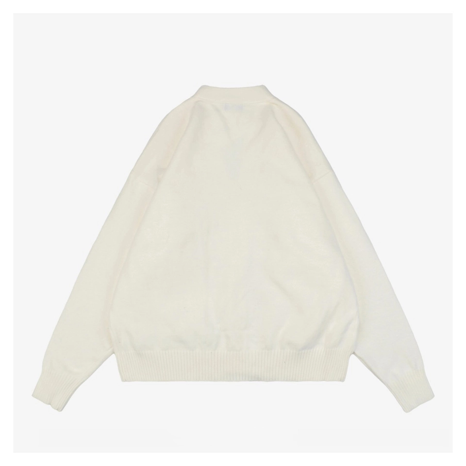 We11done Pocket Hem “W” Cardigan White Back view