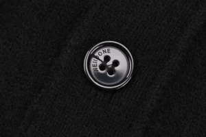 We11done Pocket Hem “W” Cardigan Black Button