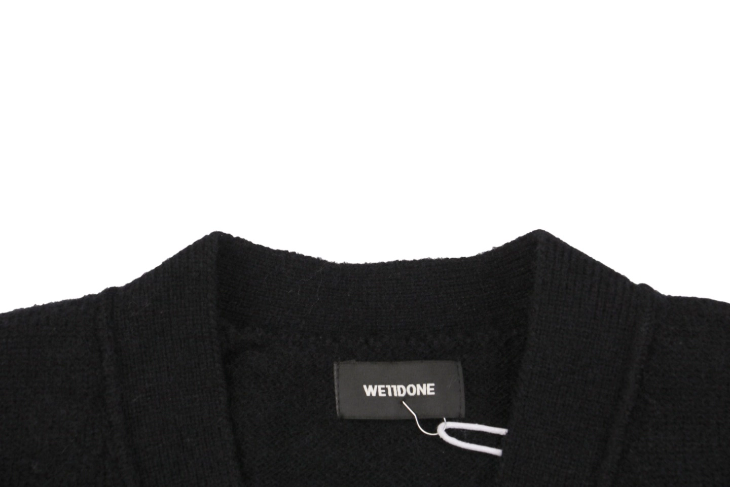 We11done Pocket Hem “W” Cardigan Black Collar
