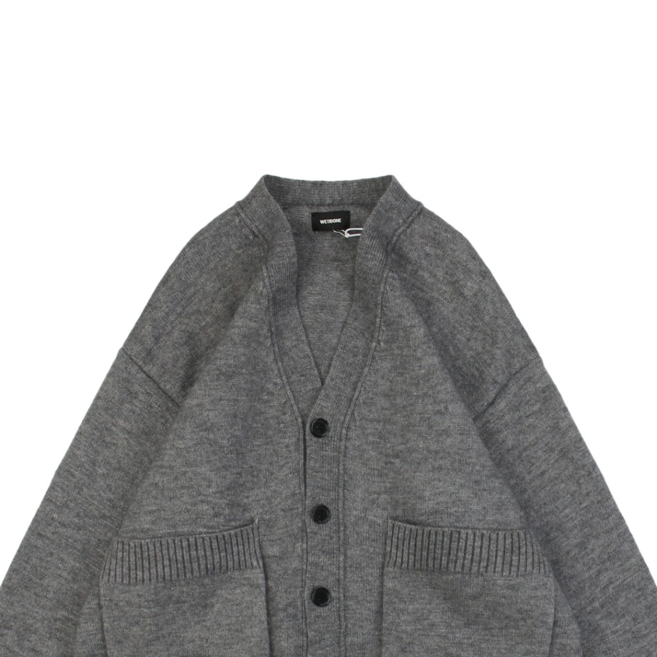 We11done Pocket Hem “W” Cardigan Grey