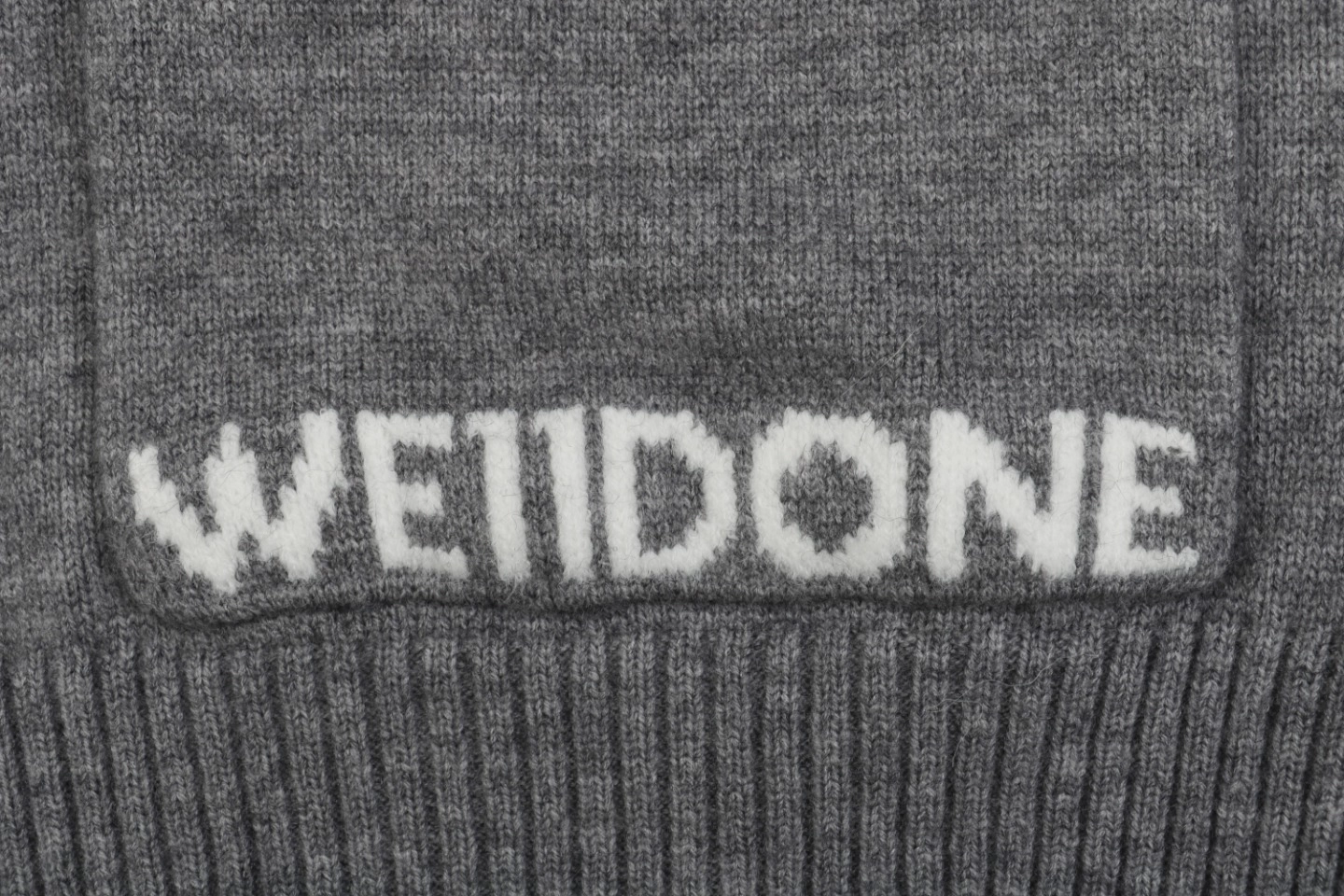 We11done Pocket Hem “W” Cardigan Grey Brand