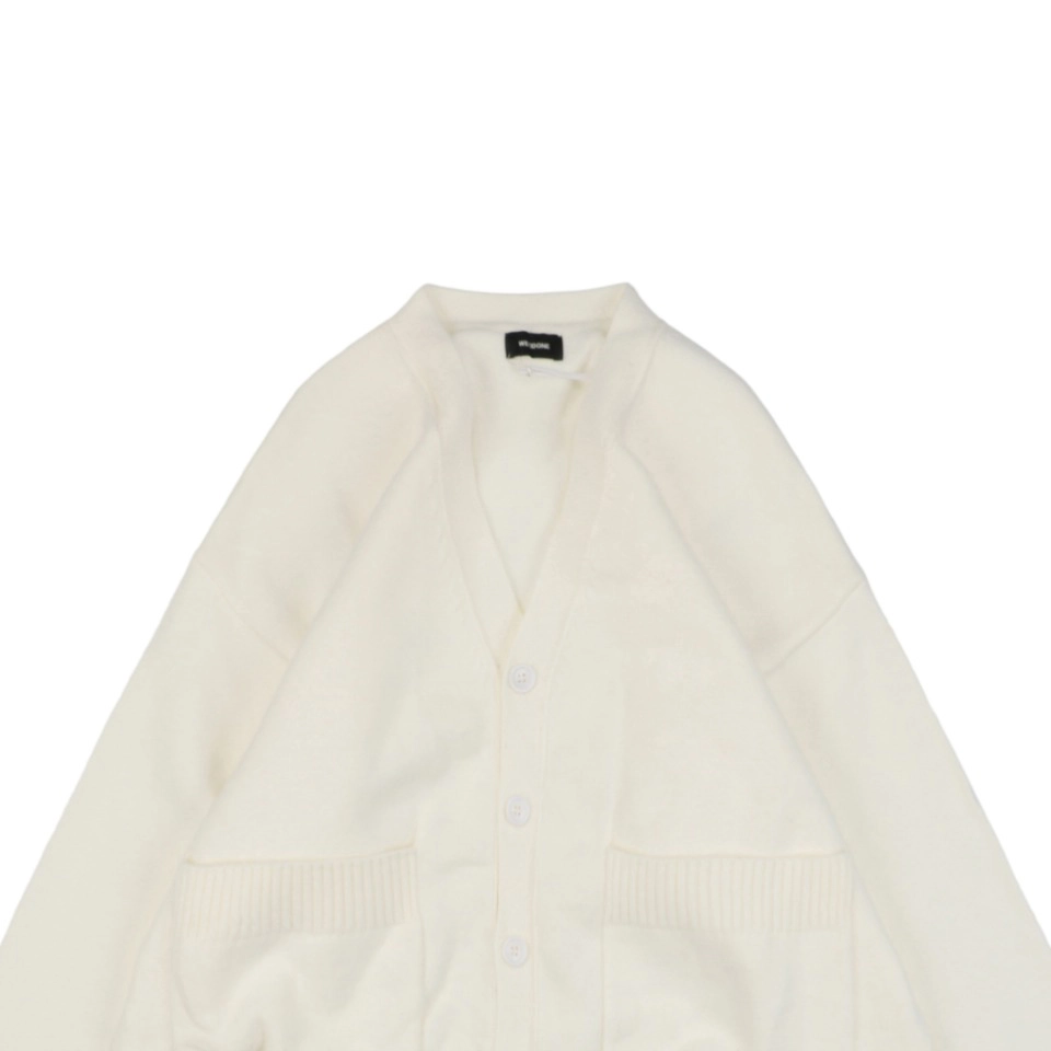 We11done Pocket Hem “W” Cardigan White