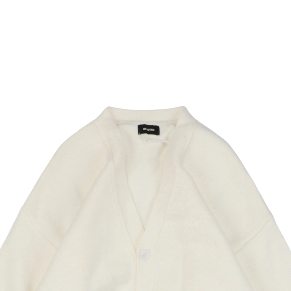 We11done Pocket Hem “W” Cardigan White