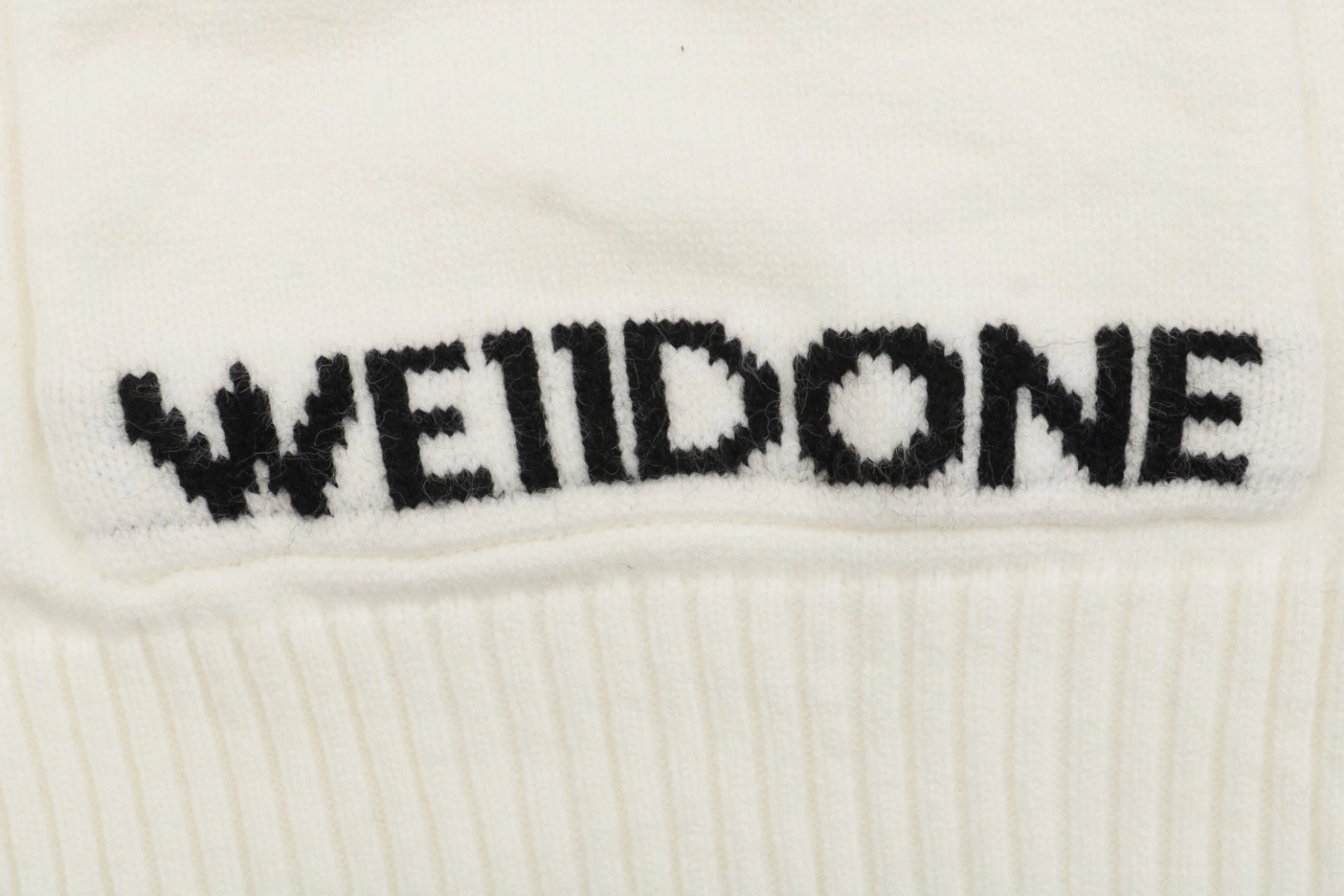 We11done Pocket Hem “W” Cardigan White Brand