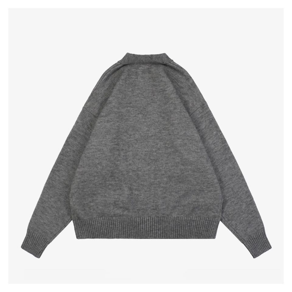 We11done Pocket Hem “W” Cardigan grey Back view