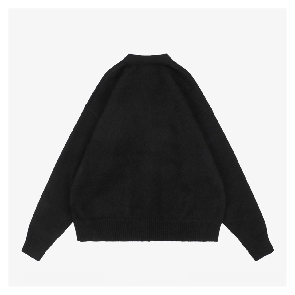 We11done Pocket Hem “W” Cardigan Black Back view