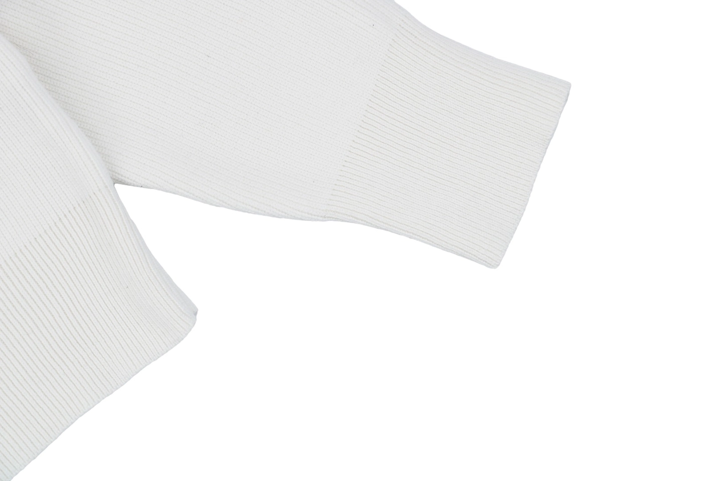 We11done Small WE Logo High-Neck Knit Sweater White Cuff