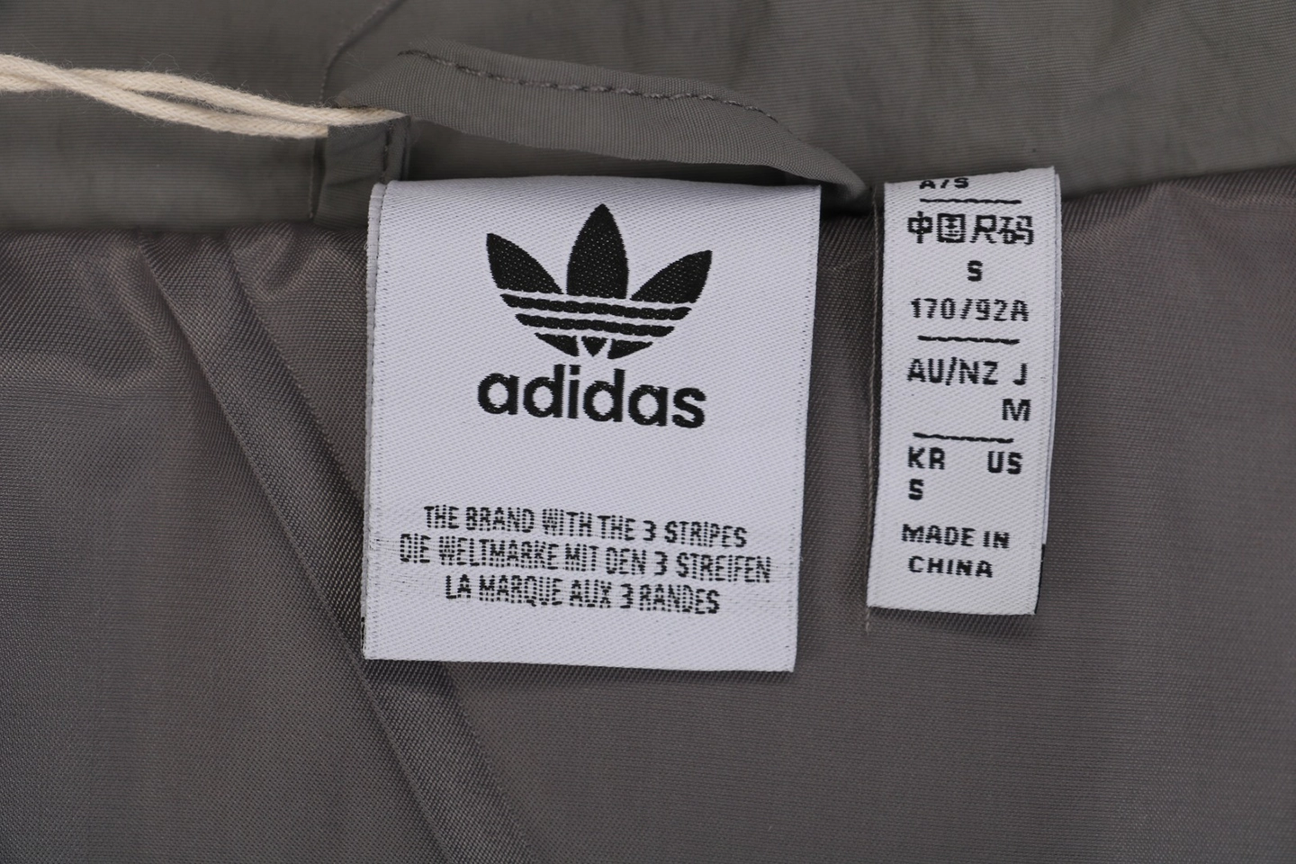 Adidas Valentine’s Day Trefoil Jacket Grey Brand label