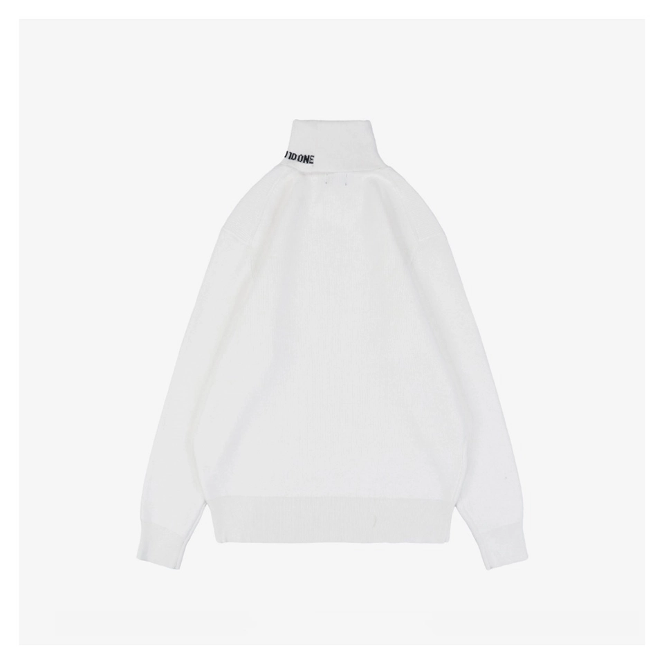We11done Small WE Logo High-Neck Knit Sweater White Back view