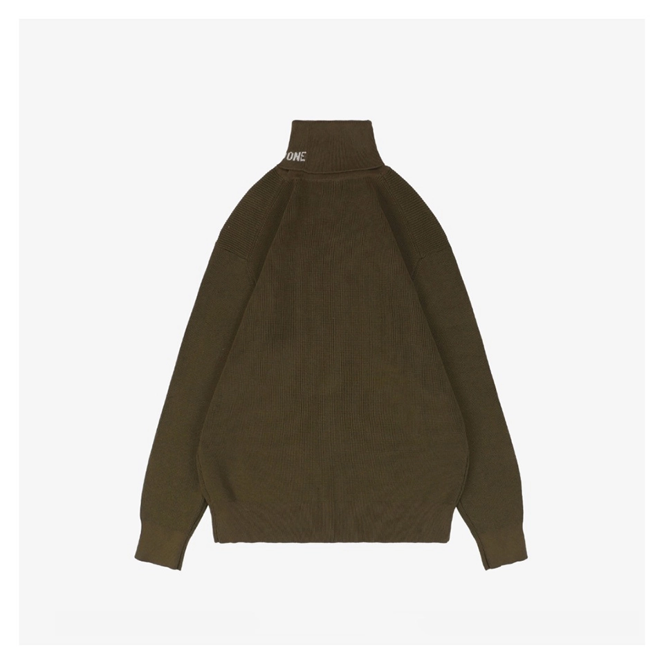 We11done Small WE Logo High-Neck Knit Sweater Green Back view
