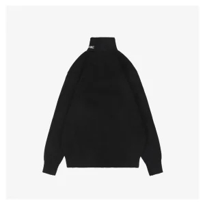 We11done Small WE Logo High-Neck Knit Sweater Black Back view