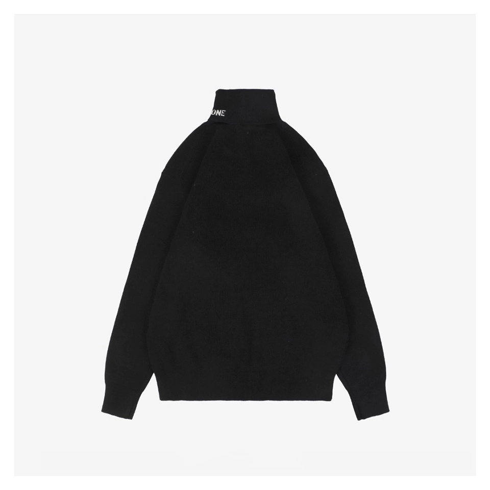 We11done Small WE Logo High-Neck Knit Sweater Black Back view