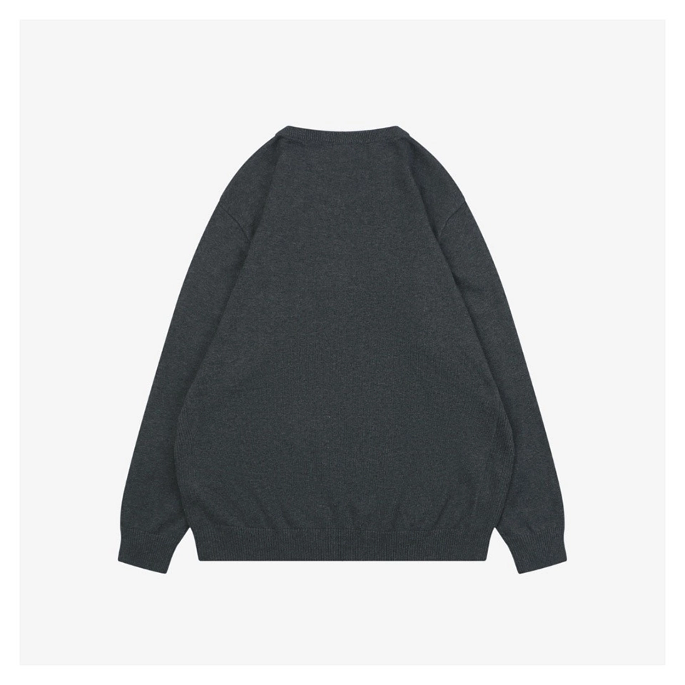 BBry BT Logo Embroidered Crewneck Sweater Grey Back view