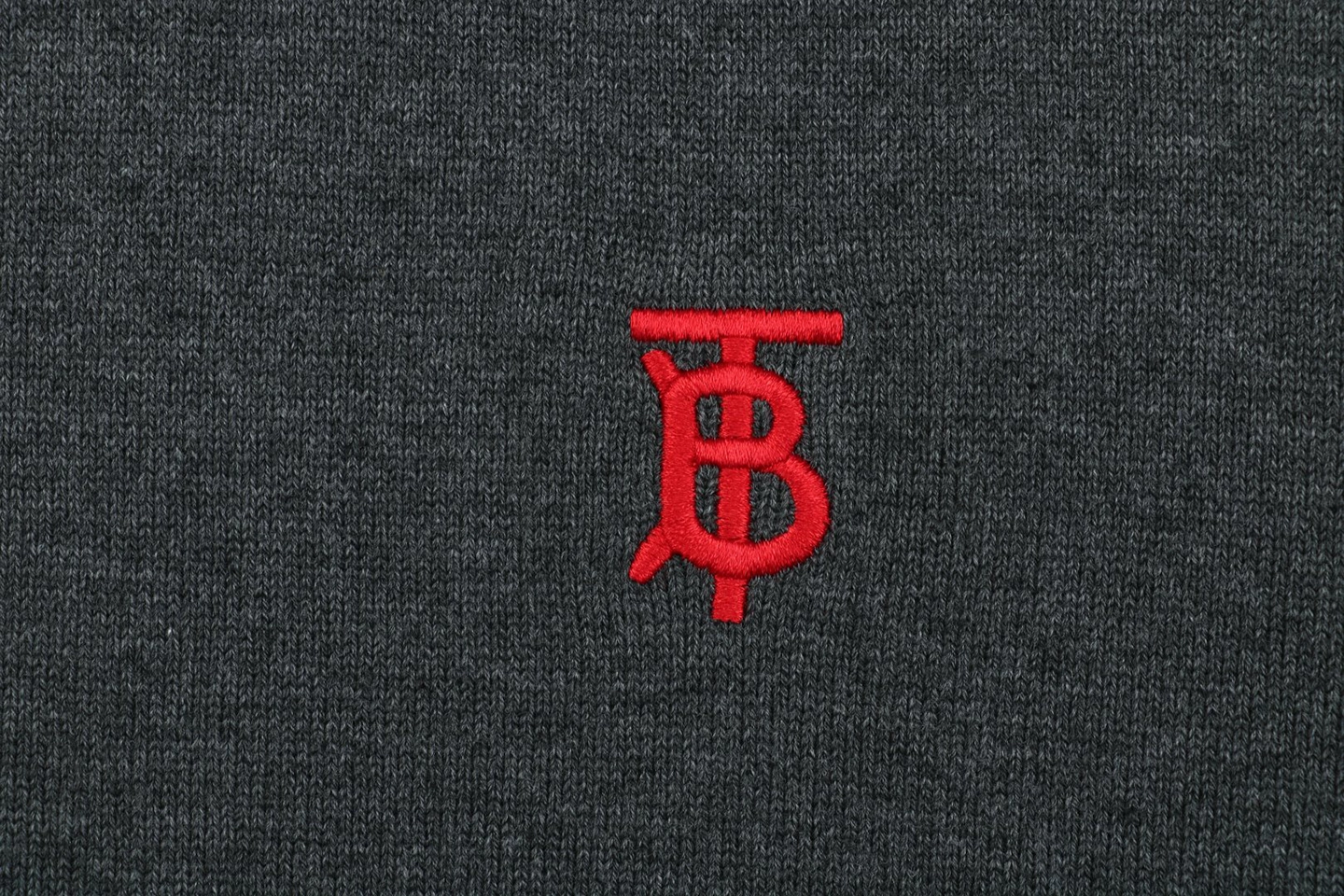 BBry BT Logo Embroidered Crewneck Sweater Grey Brand