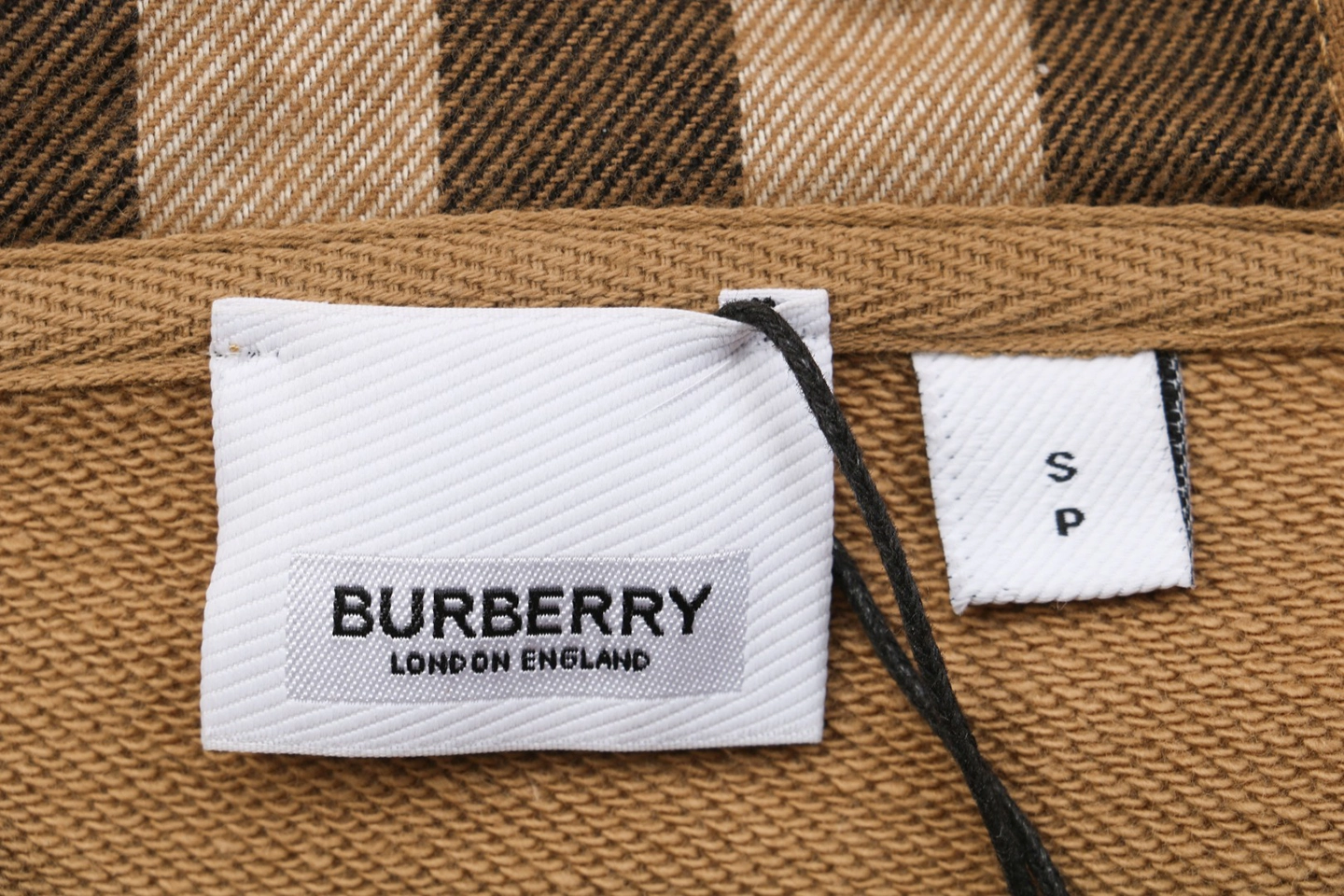 BBry Check Hooded Zip-Up Jacket Brown Brand label
