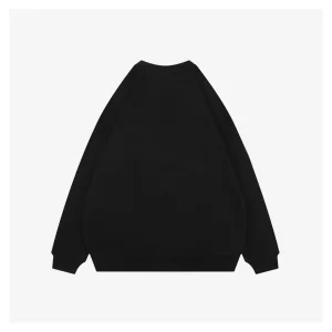 BBry Checkered Knight Graphic Crewneck Sweatshirt Black Back view