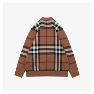BBry Oversized Check Wool Cardigan Back view