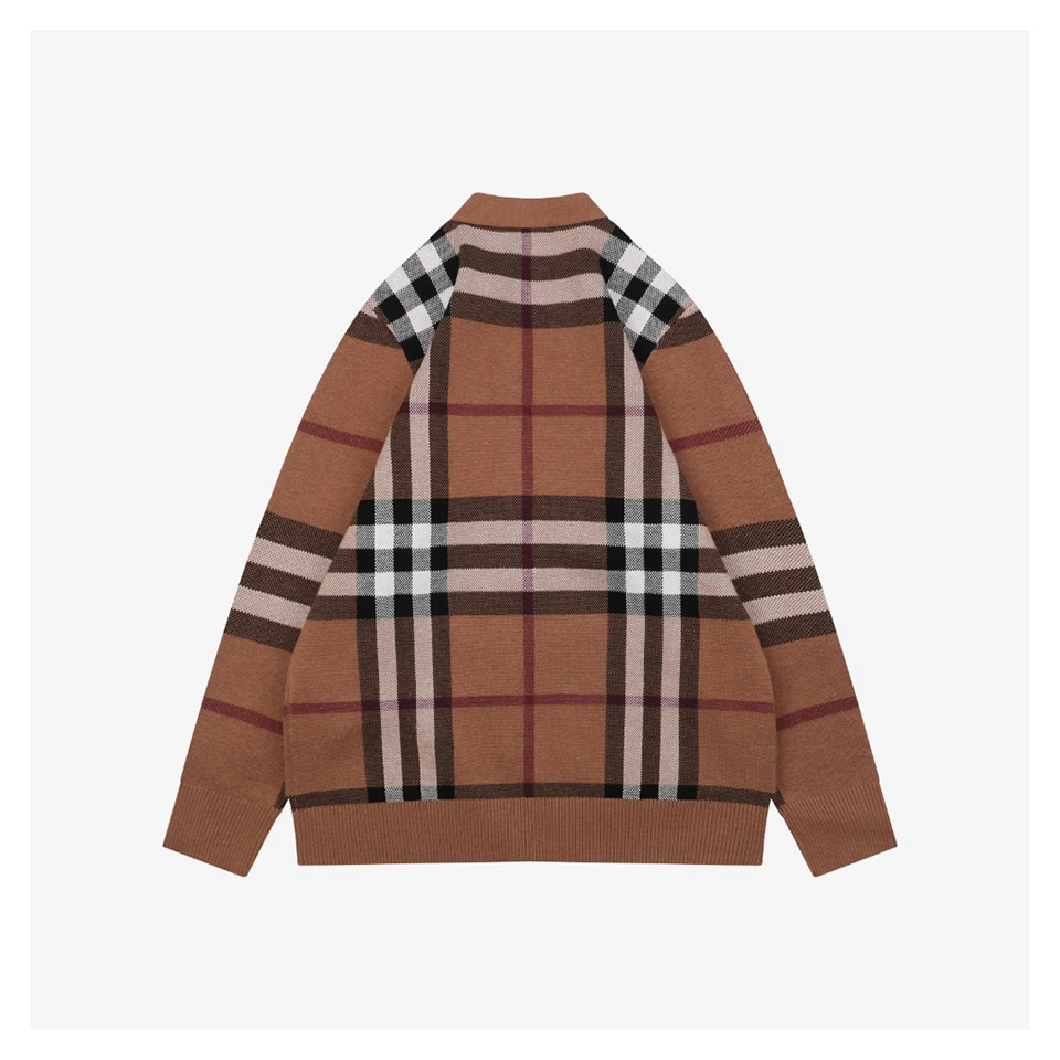 BBry Oversized Check Wool Cardigan Back view