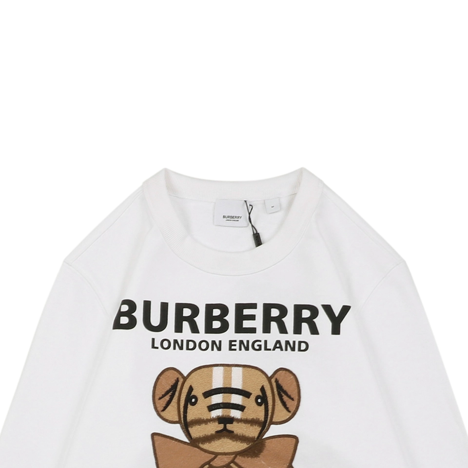 BBry Teddy Appliqué Crewneck Sweatshirt White