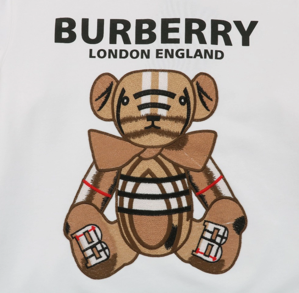 BBry Teddy Appliqué Crewneck Sweatshirt White Front Print