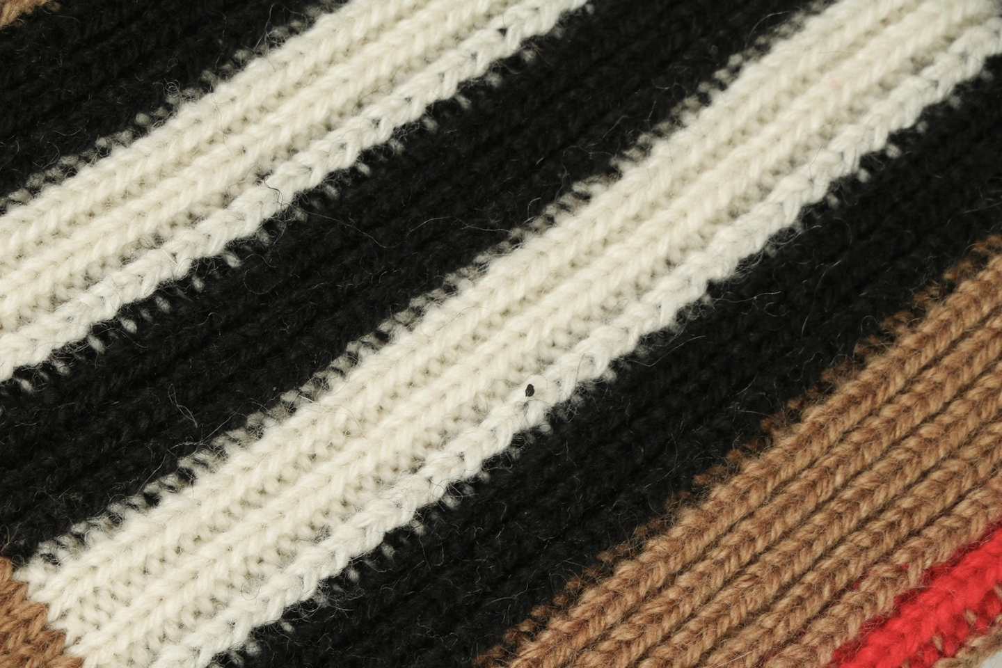 Burberry Check Ribbed Crewneck Sweater Brown