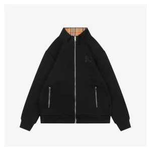 Burberry Equestrian Knight Embroidered Air Cotton Zip Jacket Front view