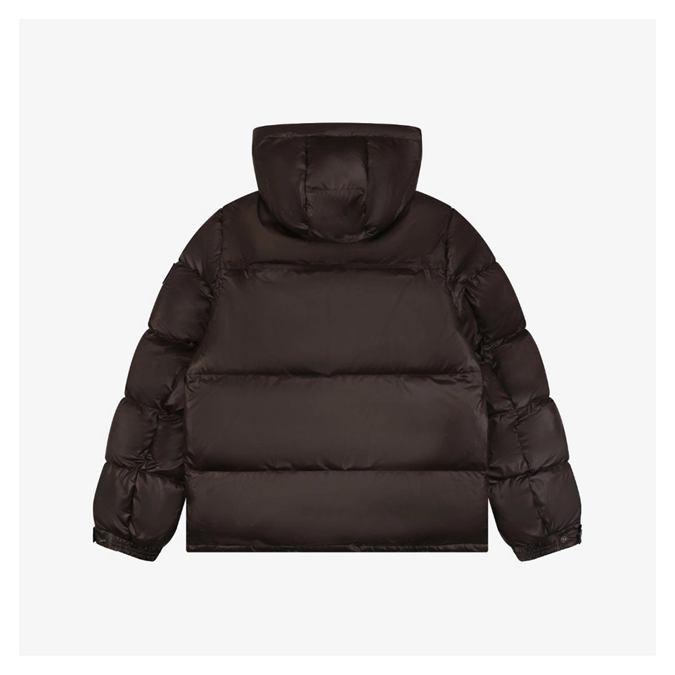Burberry Matte Hooded Down with Arm Patch Jacket #2505 Brown Back view