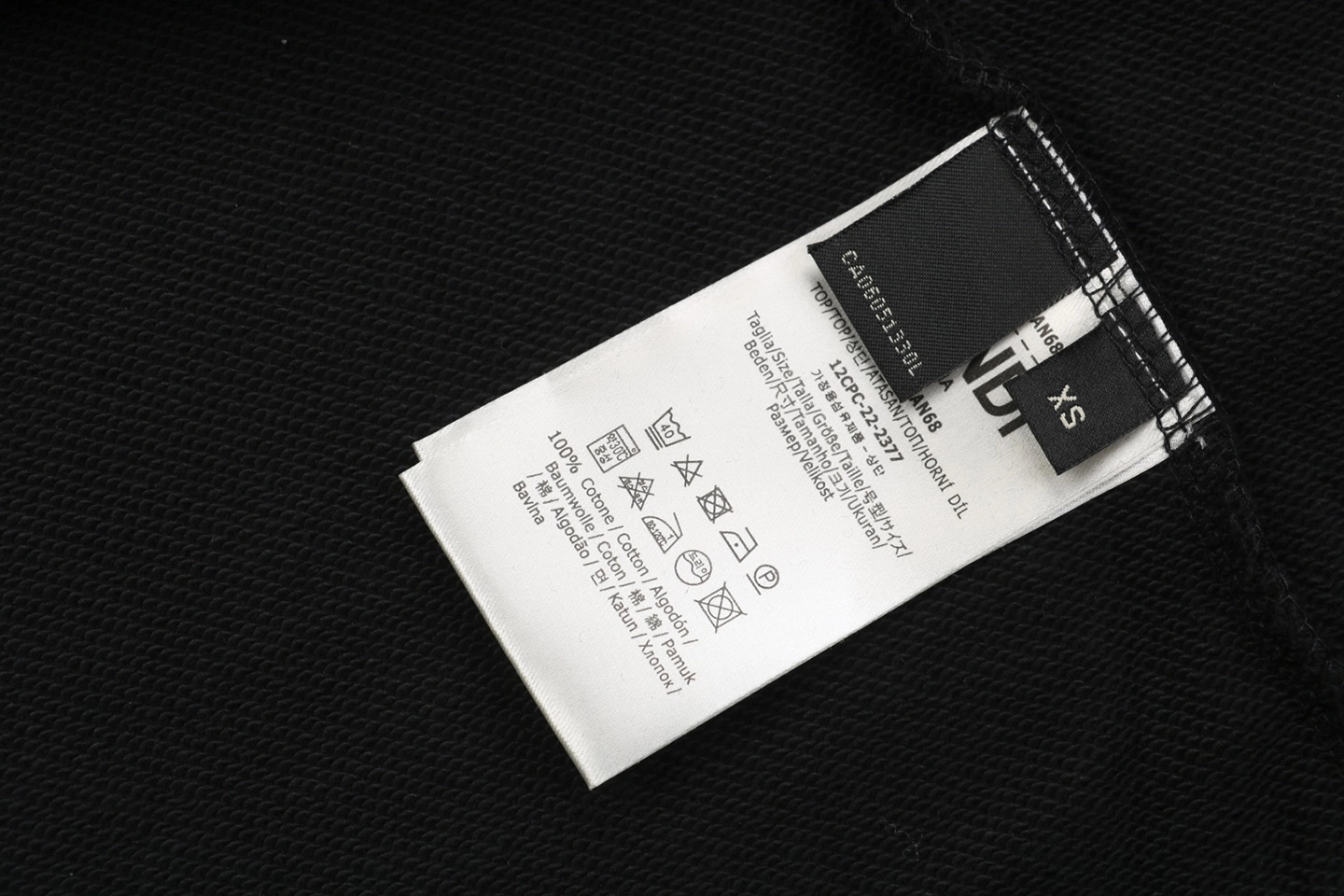 F Karl Lagerfeld Patch Embroidered Crewneck Sweatshirt Black Wash label