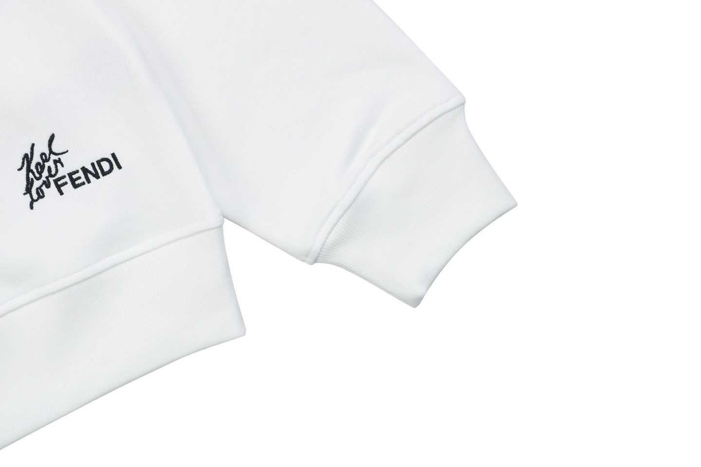 F Karl Lagerfeld Patch Embroidered Crewneck Sweatshirt White Cuff