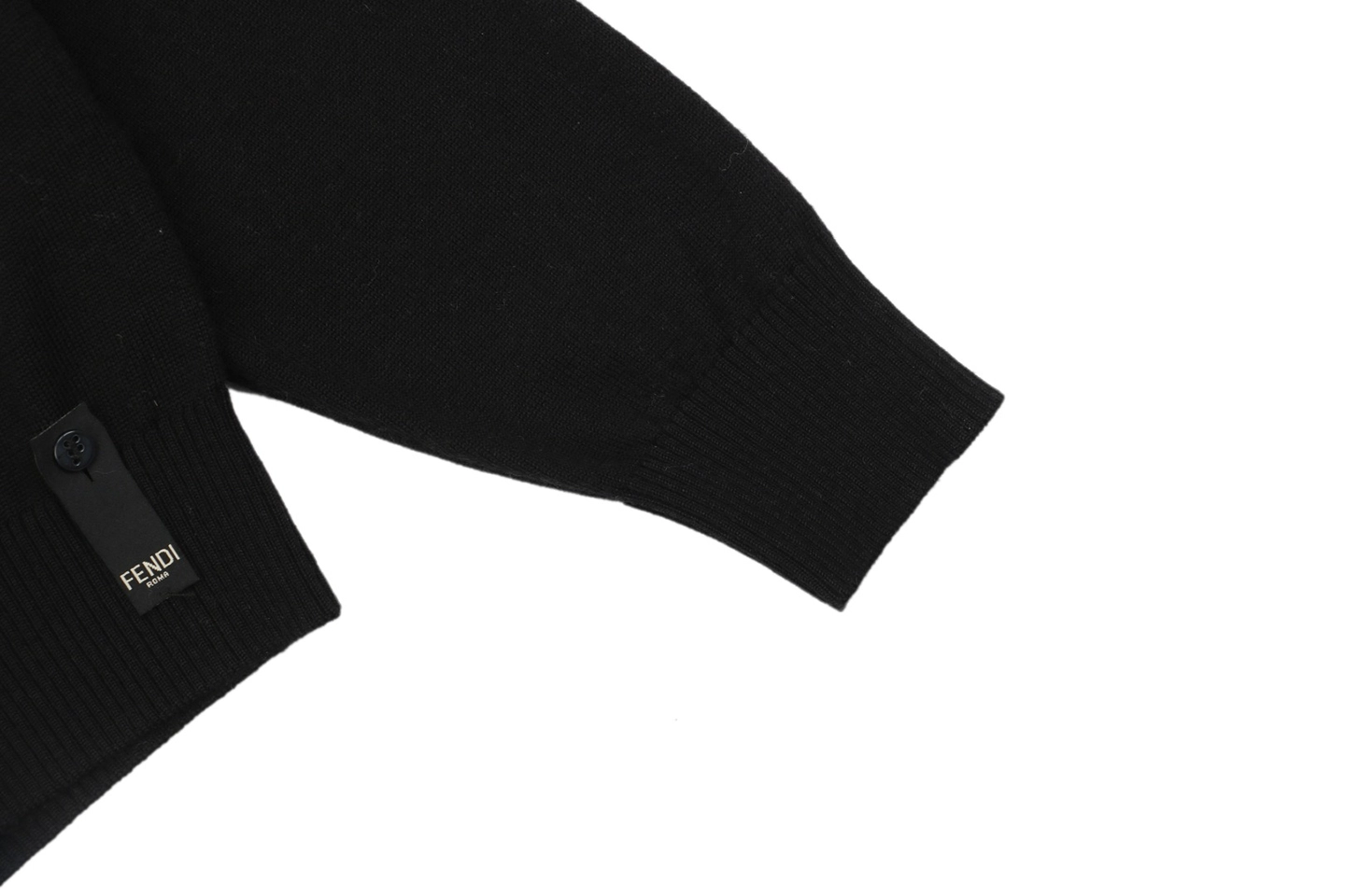 Fendi Embossed FF Logo Wool Sweater Cuff
