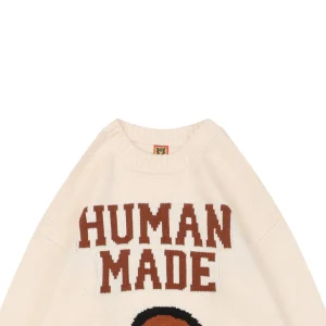 Human Made Dog Graphic Jacquard Crewneck Knit Sweater White