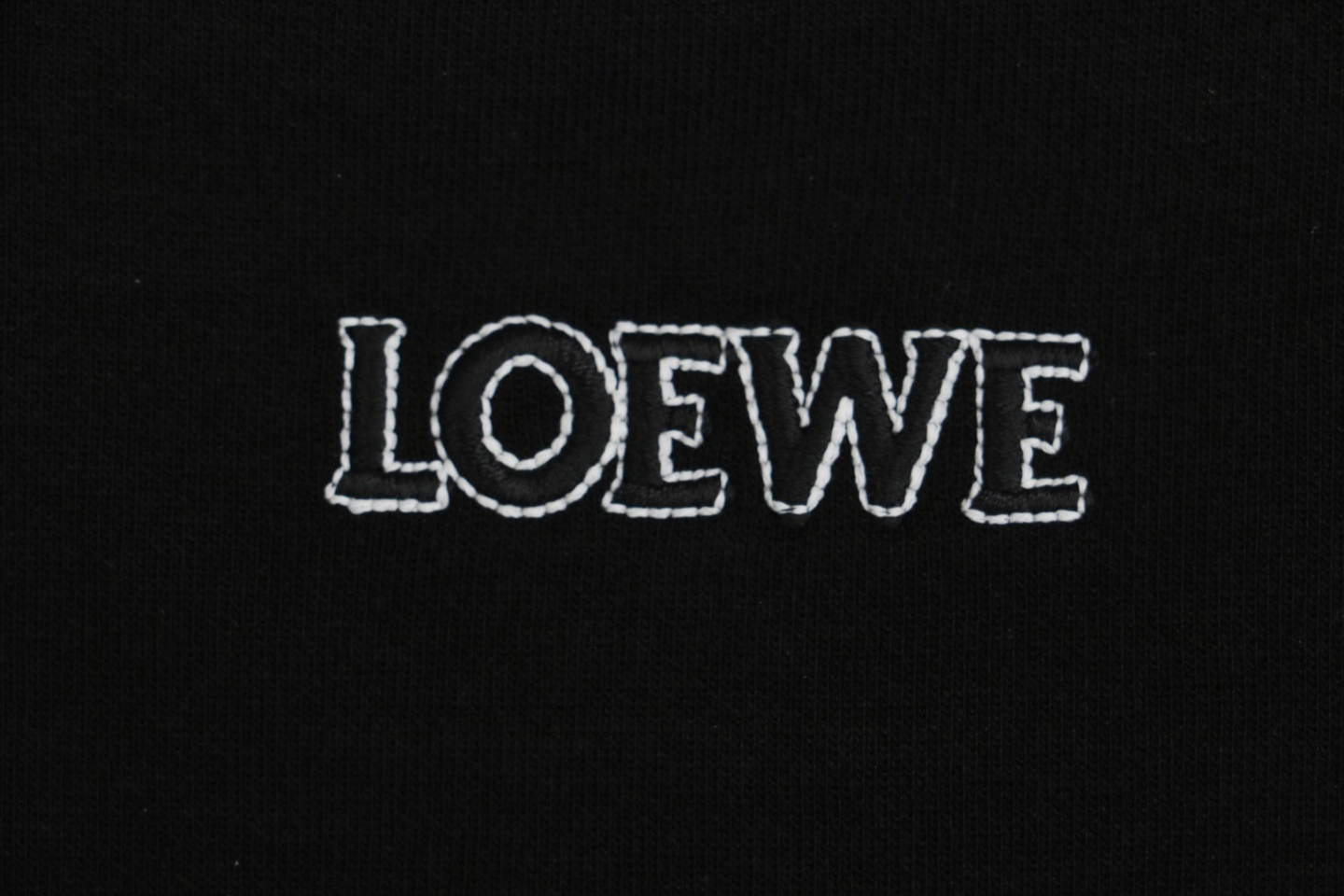 L Anagram Embroidered Cotton Sweatshirt Black Brand