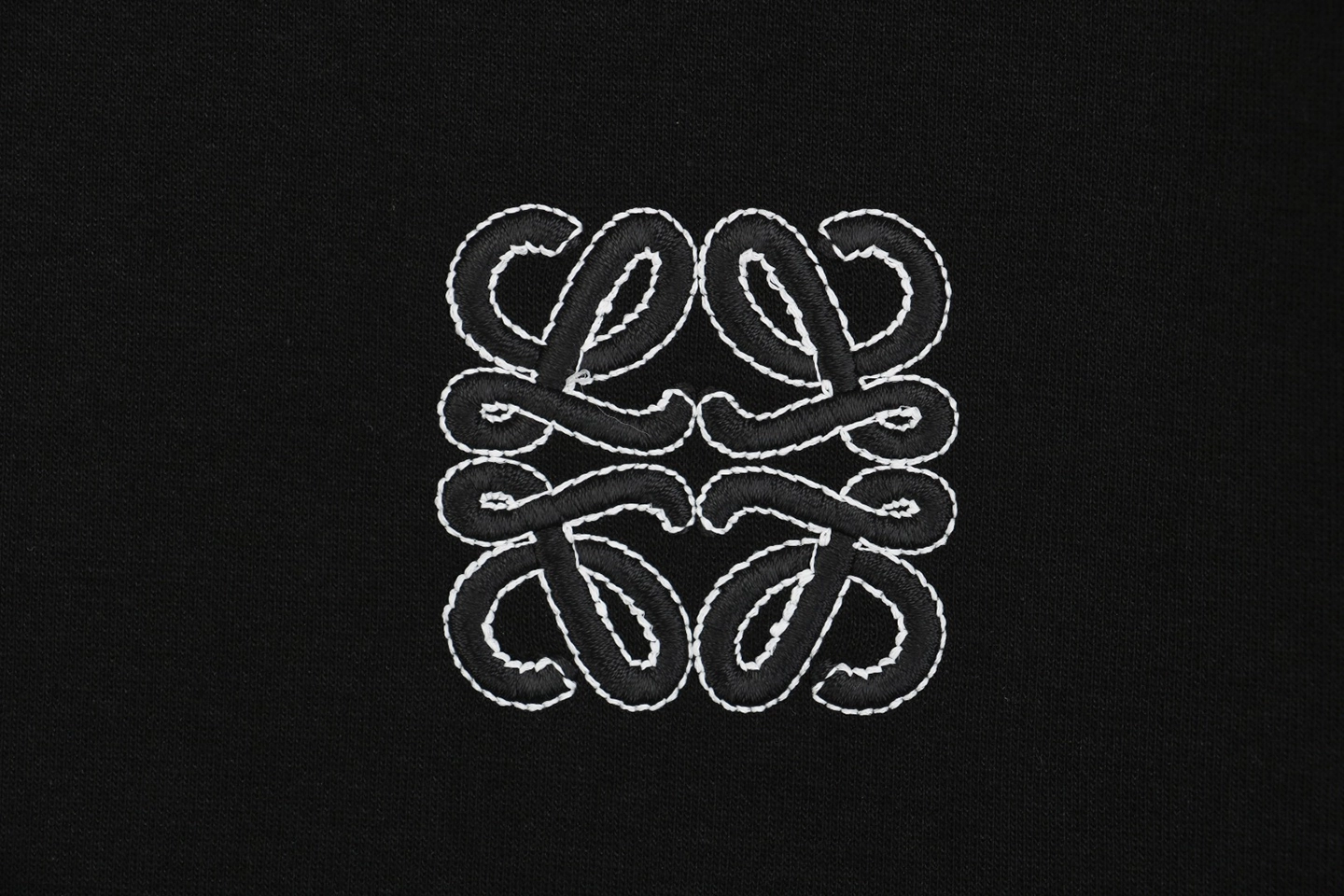 L Anagram Embroidered Cotton Sweatshirt Black Brand