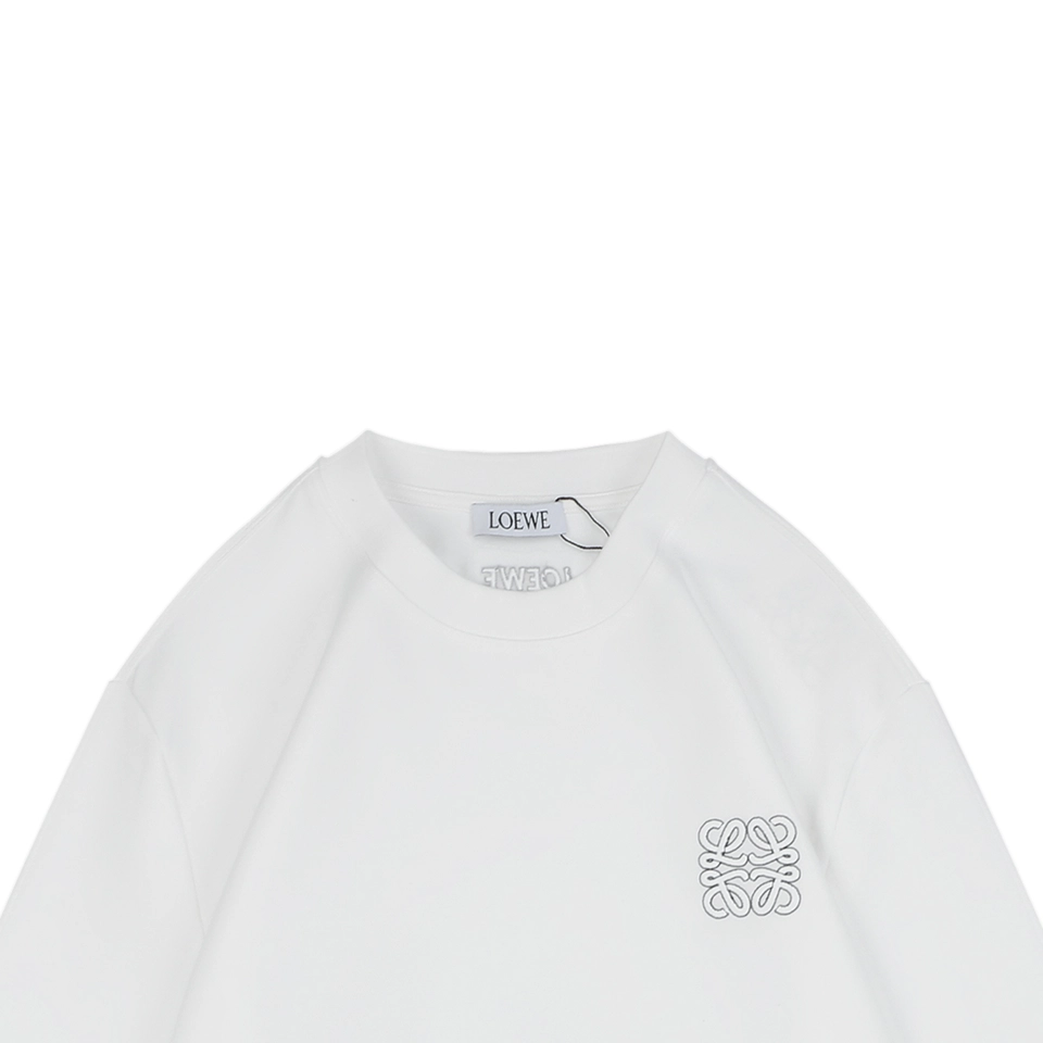 L Anagram Embroidered Cotton Sweatshirt White